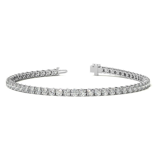 4.00 CTW AGI Certified Lab - Grown Diamond (G/VS) Tennis Bracelet in Choice of 14K Yellow or 14k White Gold - nobiliving.com