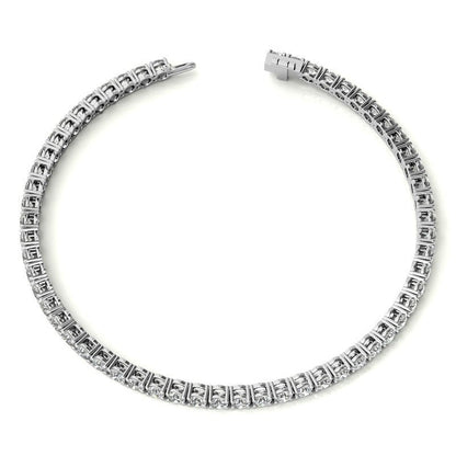 4.00 CTW AGI Certified Lab - Grown Diamond (G/VS) Tennis Bracelet in Choice of 14K Yellow or 14k White Gold - nobiliving.com