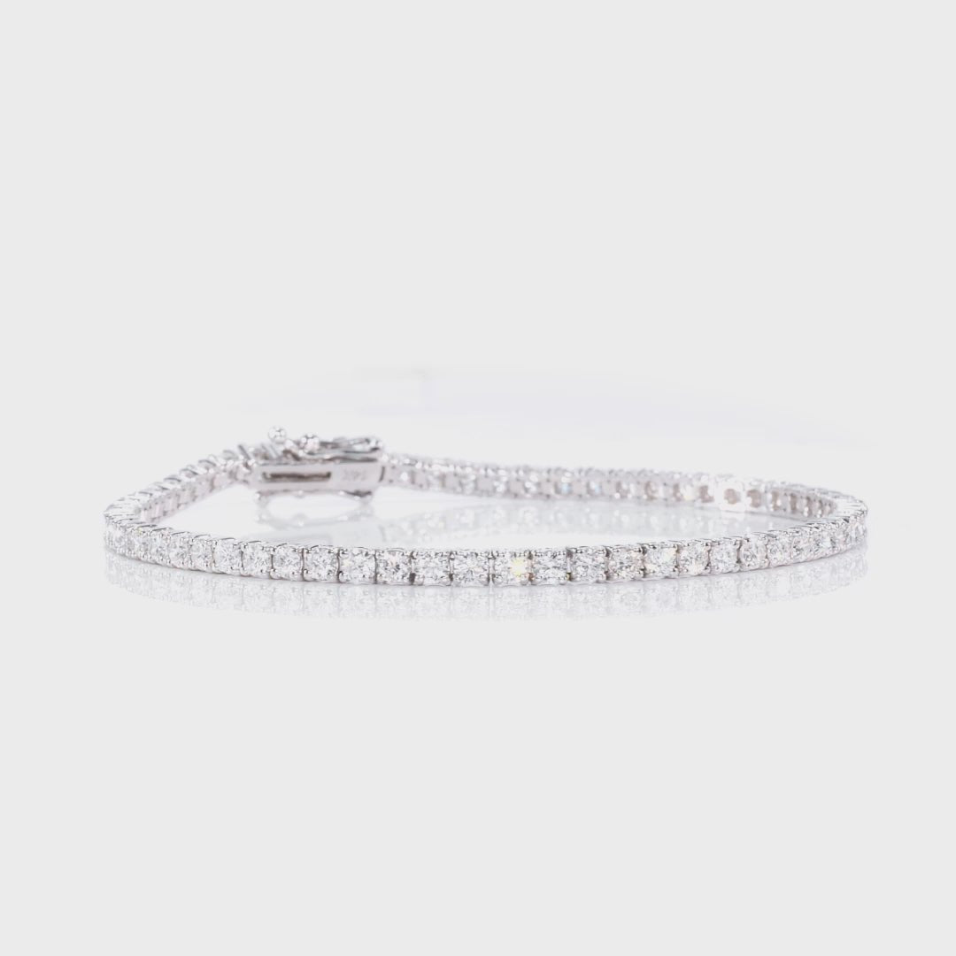 4.00 CTW AGI Certified Lab - Grown Diamond (G/VS) Tennis Bracelet in Choice of 14K Yellow or 14k White Gold - nobiliving.com