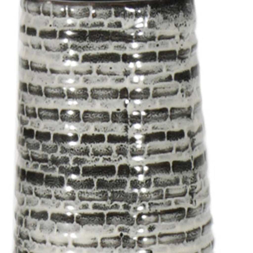 47" Black and Gray Ombre Tapered Ceramic Floor Vase - Nobiliving