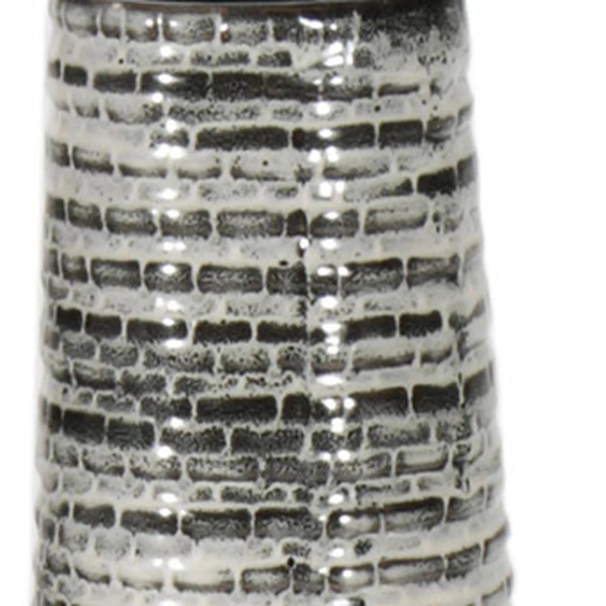 47" Black and Gray Ombre Tapered Ceramic Floor Vase - Nobiliving