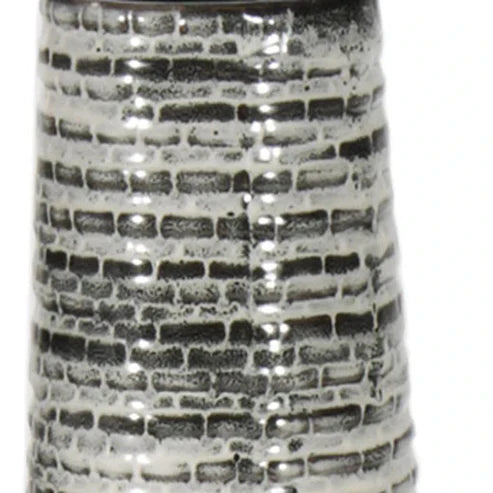 47" Black and Gray Ombre Tapered Ceramic Floor Vase