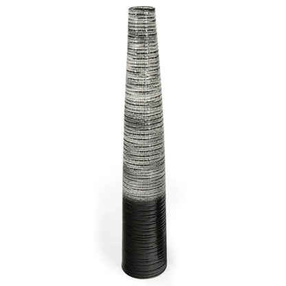 47" Black and Gray Ombre Tapered Ceramic Floor Vase - Nobiliving