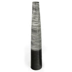 47" Black and Gray Ombre Tapered Ceramic Floor Vase