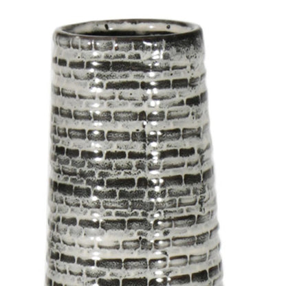 47" Black and Gray Ombre Tapered Ceramic Floor Vase - Nobiliving