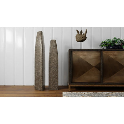 47" Gold Tapered Ceramic Floor Vase - Nobiliving