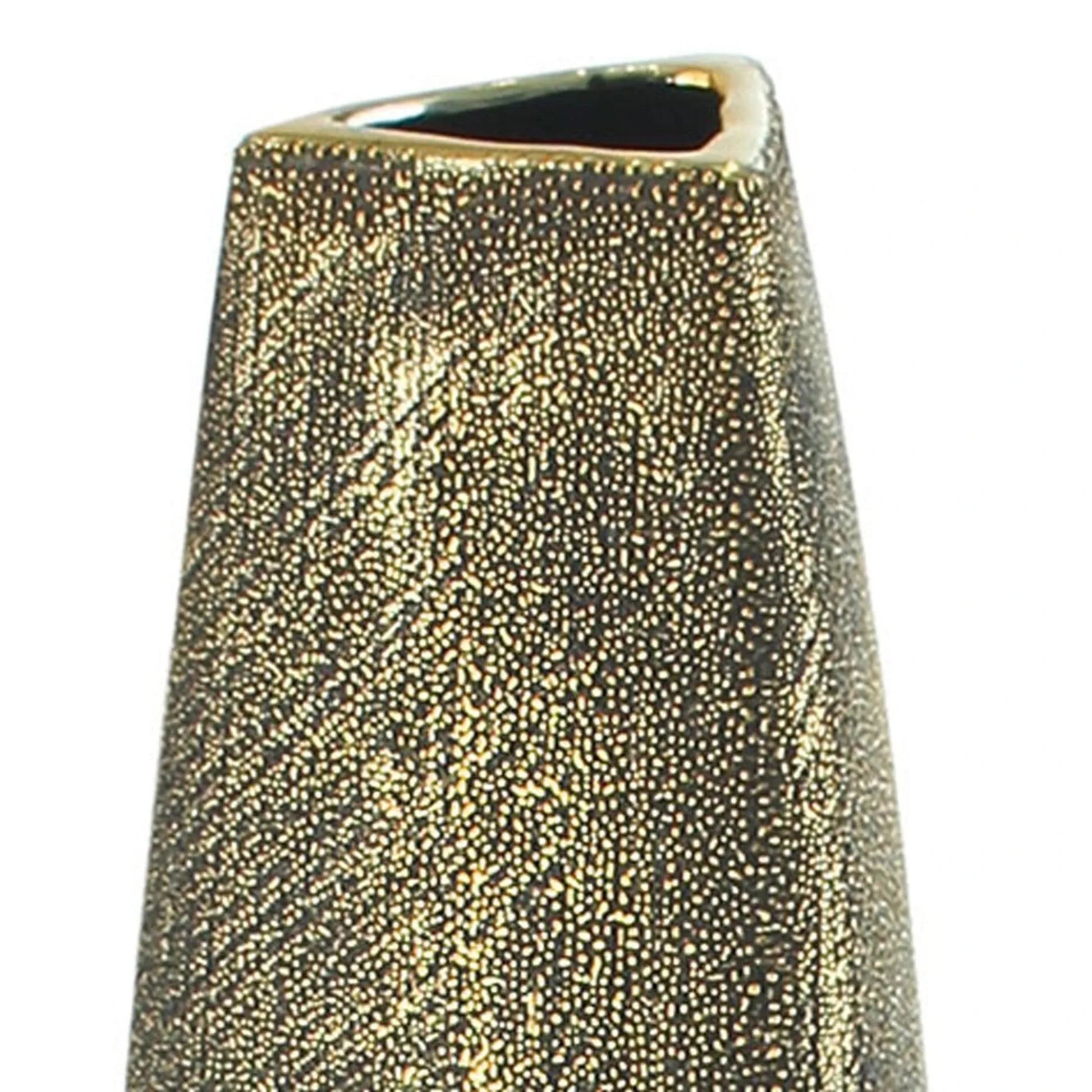 47" Gold Tapered Ceramic Floor Vase - Nobiliving