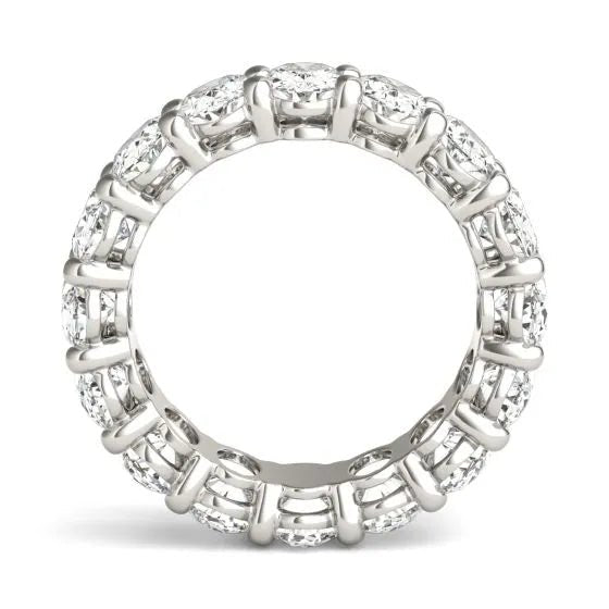 5 5/8 CTW Oval Lab Grown Diamond Couture Classic Eternity Ring 14K White Gold (G - VS) - nobiliving.com