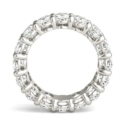 5 5/8 CTW Oval Lab Grown Diamond Couture Classic Eternity Ring 14K White Gold (G - VS) - nobiliving.com