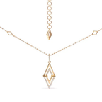 14K Yellow Gold 1/4 Cttw Diamond Double Triangle Geometric 18" Pendant Necklace