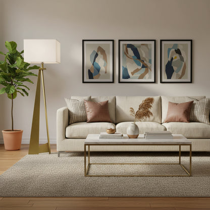 60" Brass Traditional Shaped Floor Lamp with White Novelty Shade - Nobiliving