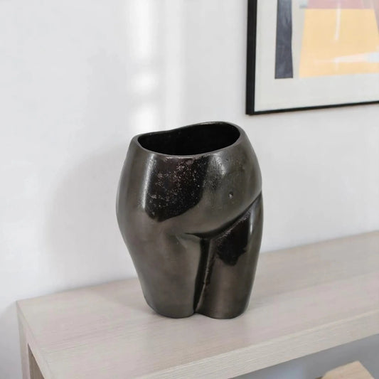 8" Antiqued Bronze Cast Aluminum Table Vase - Nobiliving