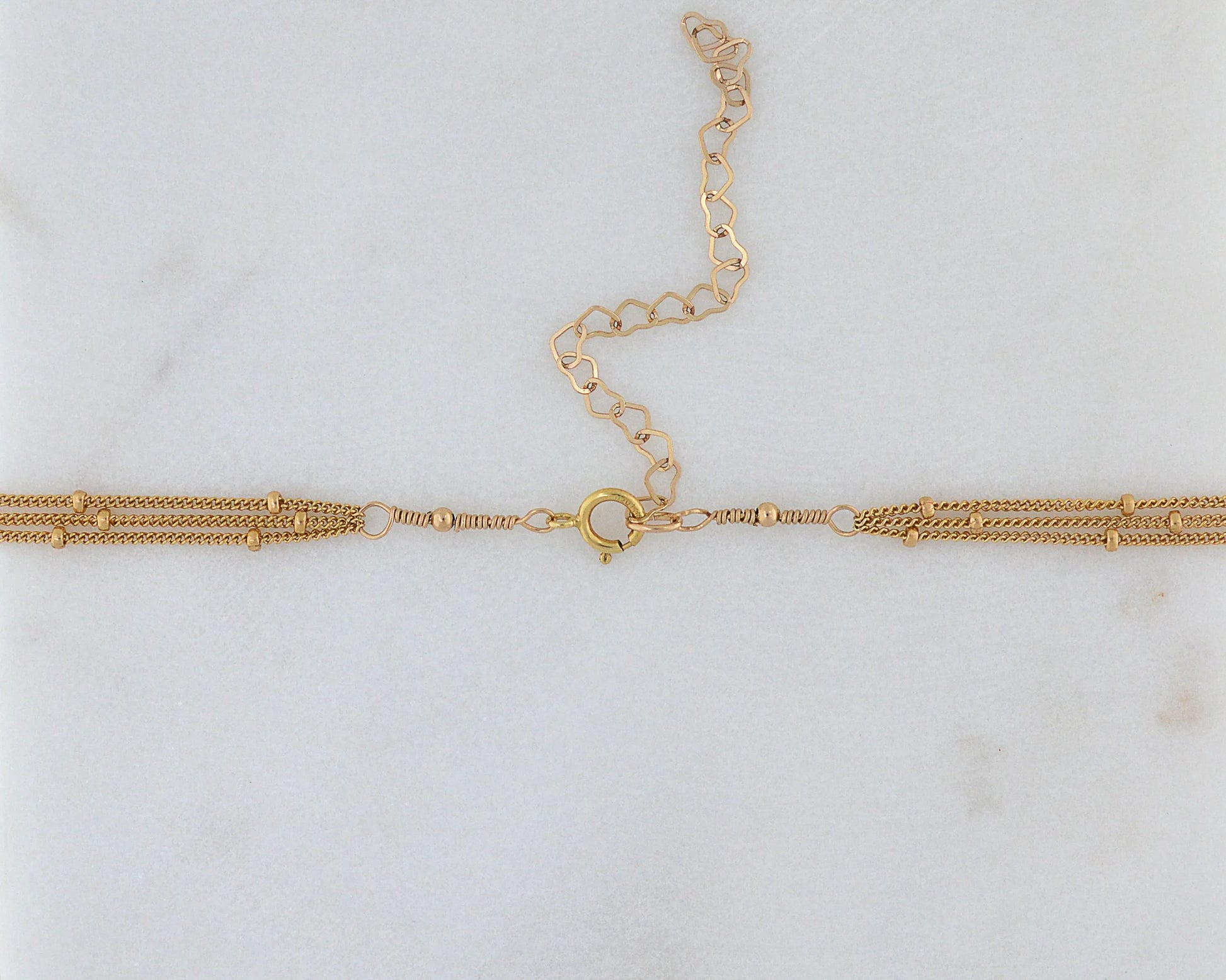 Gold Multi Chain Ankle Bracelet extended