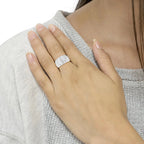 925 Sterling Silver 1.0 Cttw Baguette-Cut Diamond 6-Row Channel Set Domed Tapered Cocktail Ring