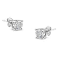 .925 Sterling Silver 1/2 Cttw Round Brilliant-Cut Diamond Miracle-Set Stud Earrings