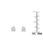 .925 Sterling Silver 1/2 Cttw Near Colorless Round Brilliant - Cut Diamond Miracle - Set Stud Earrings - Nobiliving