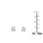 .925 Sterling Silver 1/2 Cttw Round Brilliant-Cut Diamond Miracle-Set Stud Earrings