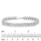 .925 Sterling Silver 1/4 cttw Round-Cut Diamond Double Row Wrapped S-Link Bracelet