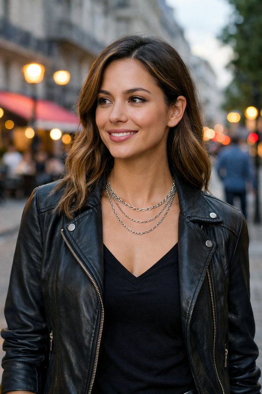 Triple Small Multi Link Chain Necklace