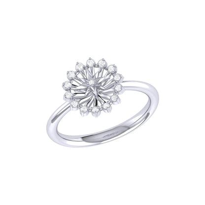 Starburst Diamond Ring in Sterling Silver - exceptional attention to detail