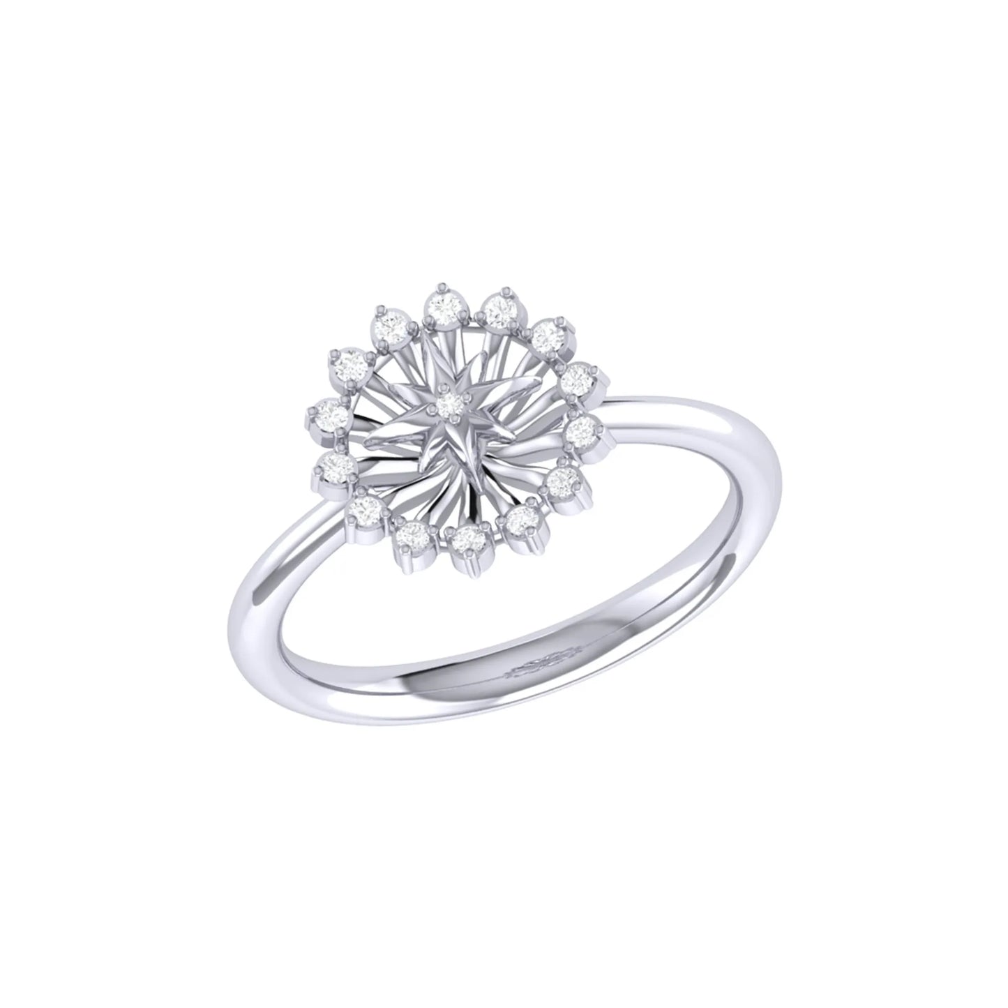 Starburst Diamond Ring in Sterling Silver - a sculptural presence
