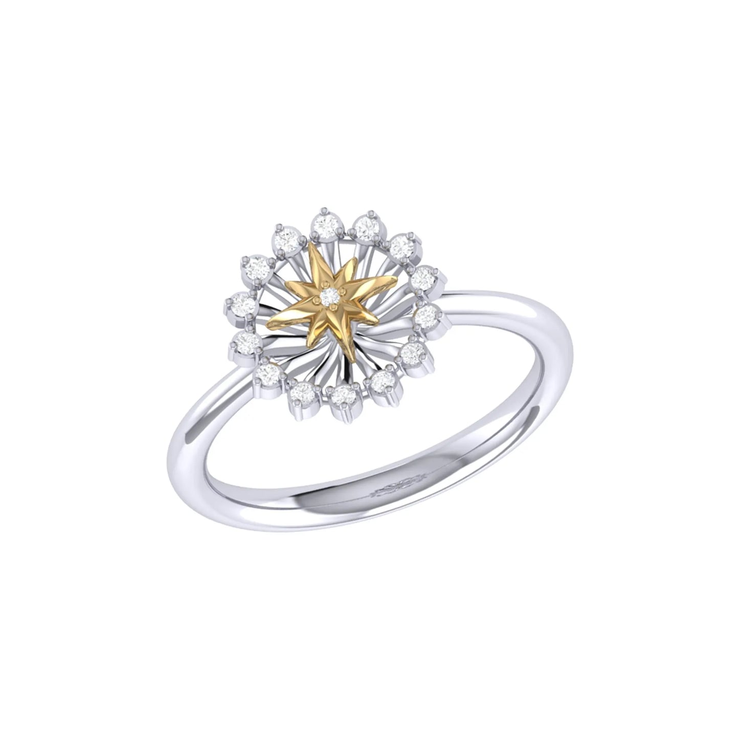 Starburst Diamond Ring in Sterling Silver-this ring blends refined artistry with meaningful symbolism