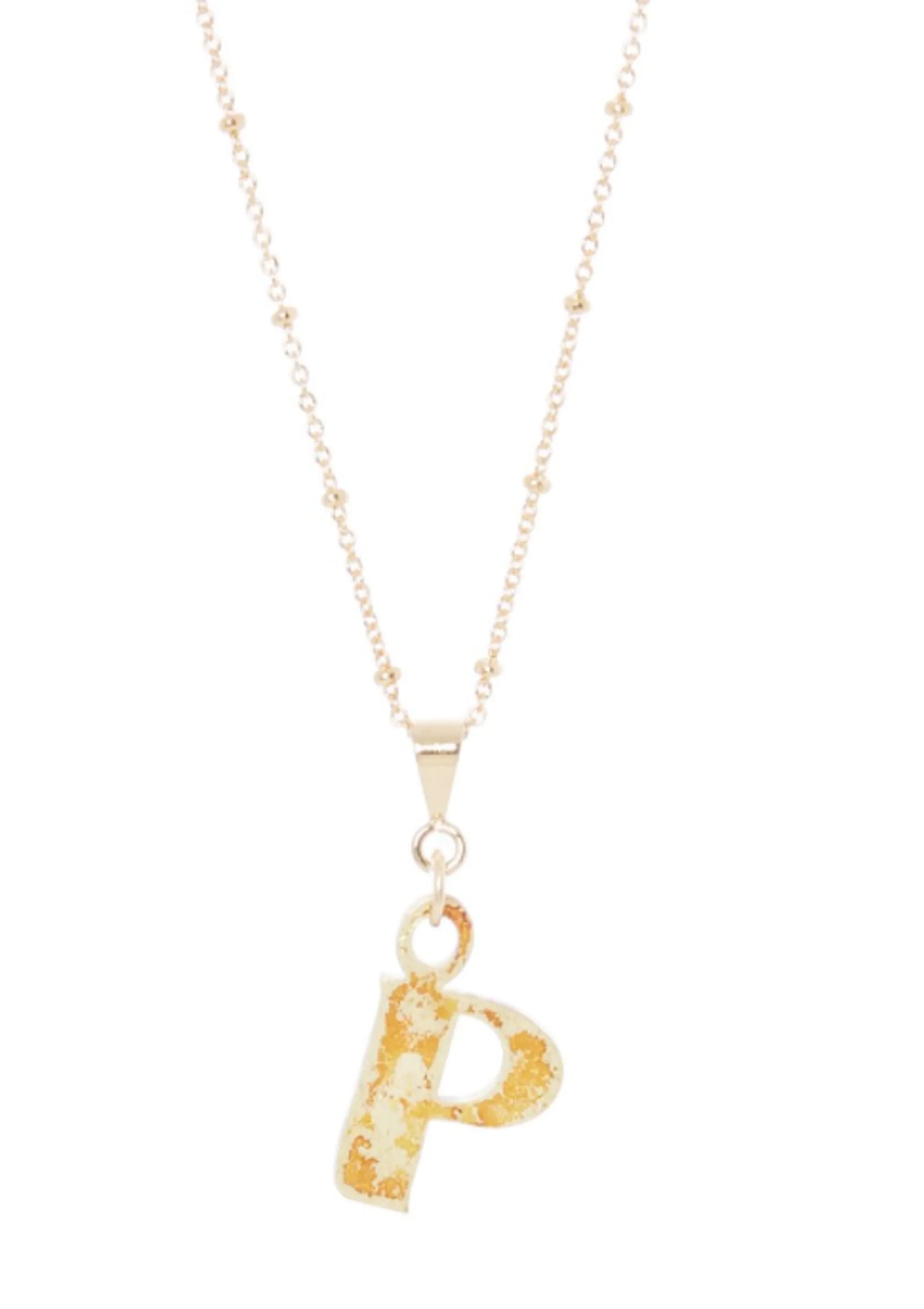 14K Gold Plated Letter Charm Necklace