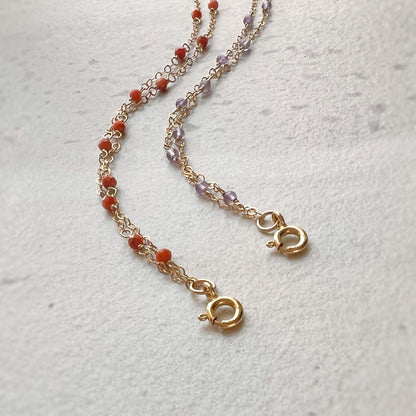 Amethyst Layered Gemstone Anklet - nobiliving.com