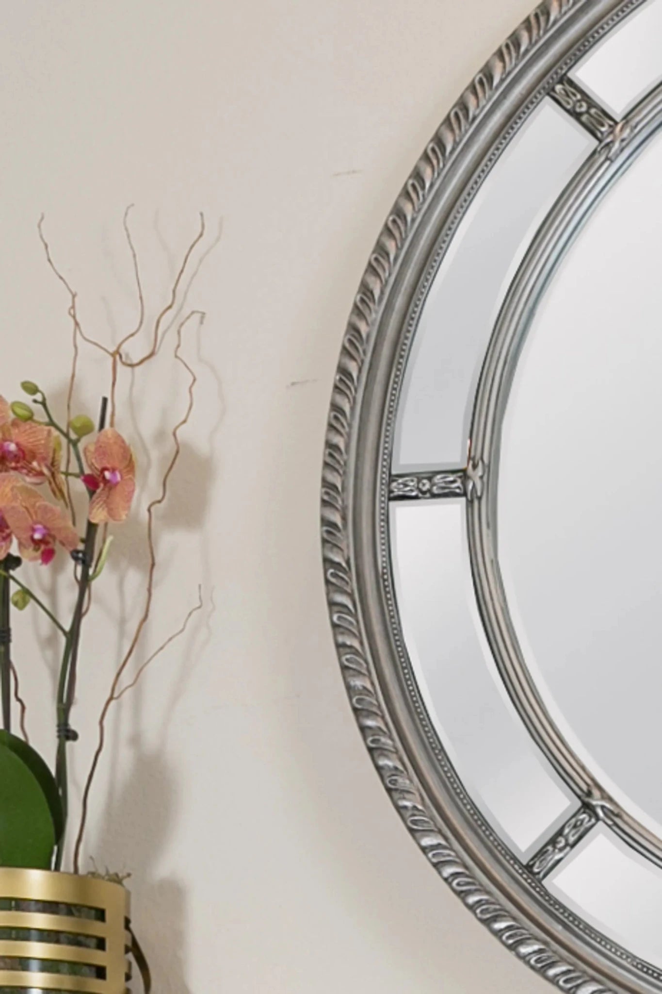 Augusta Circular Mirror - Silver Finish