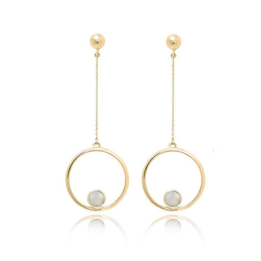 Aurelie Moonstone Drop Earrings - nobiliving.com