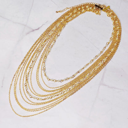 Beautifully Draping Pearl And Chain Necklace - nobiliving.com