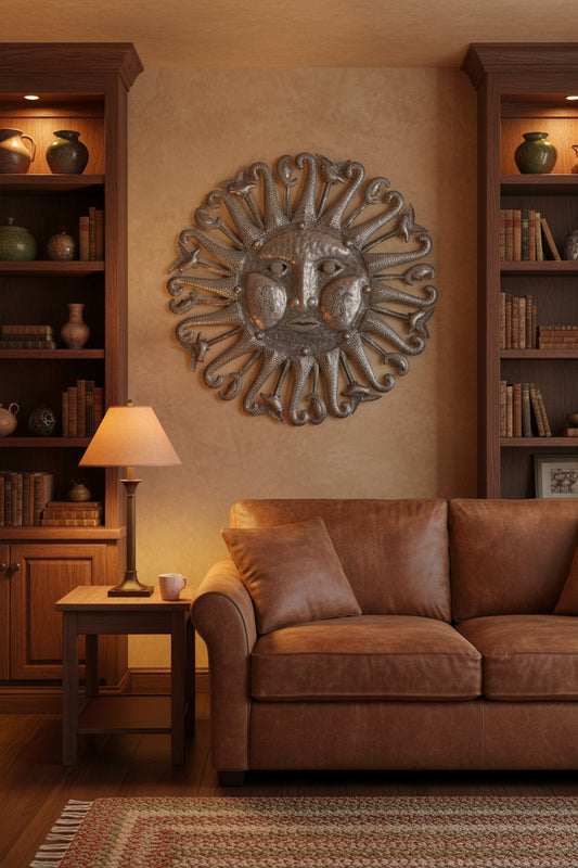Celestial Sun Handmade from Recycled Materials