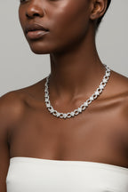 Collette Z Sterling Silver Cubic Zirconia Chain Link Necklace