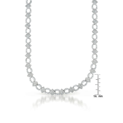 Collette Z Sterling Silver Cubic Zirconia Chain Link Necklace