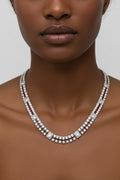 Deep Red Cubic Zirconia Stripe Necklace