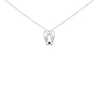 Diamond Accent and Black Enamel French Bulldog Pendant Necklace
