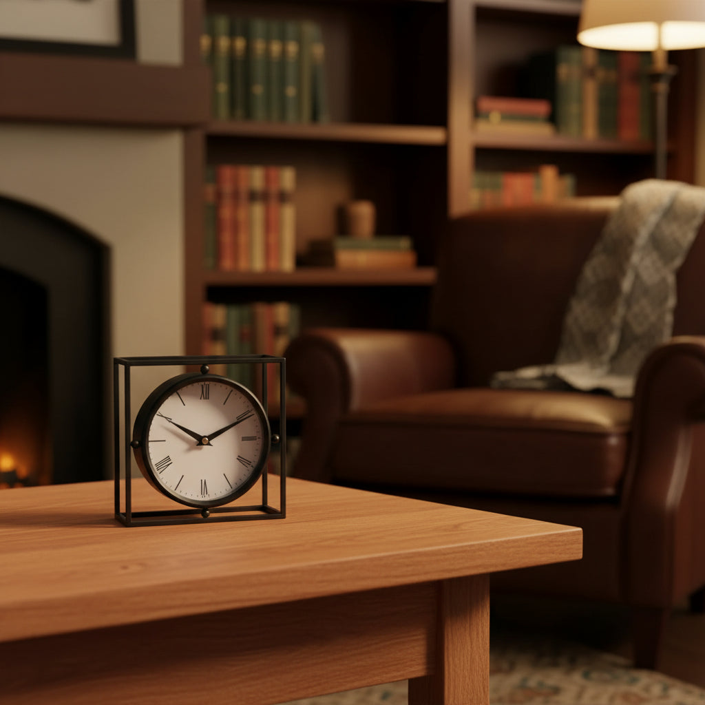 Distressed Metal Table Clock - Nobiliving