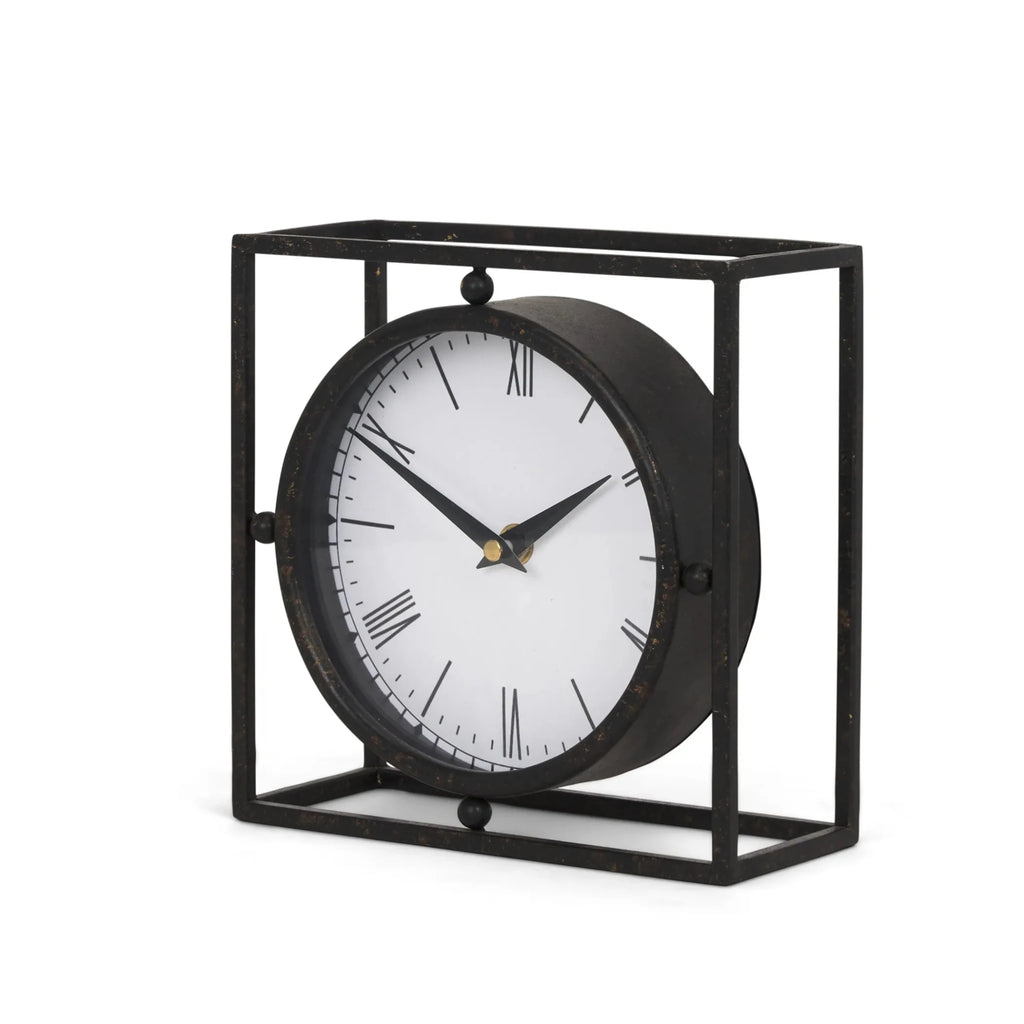 Distressed Metal Table Clock - Nobiliving