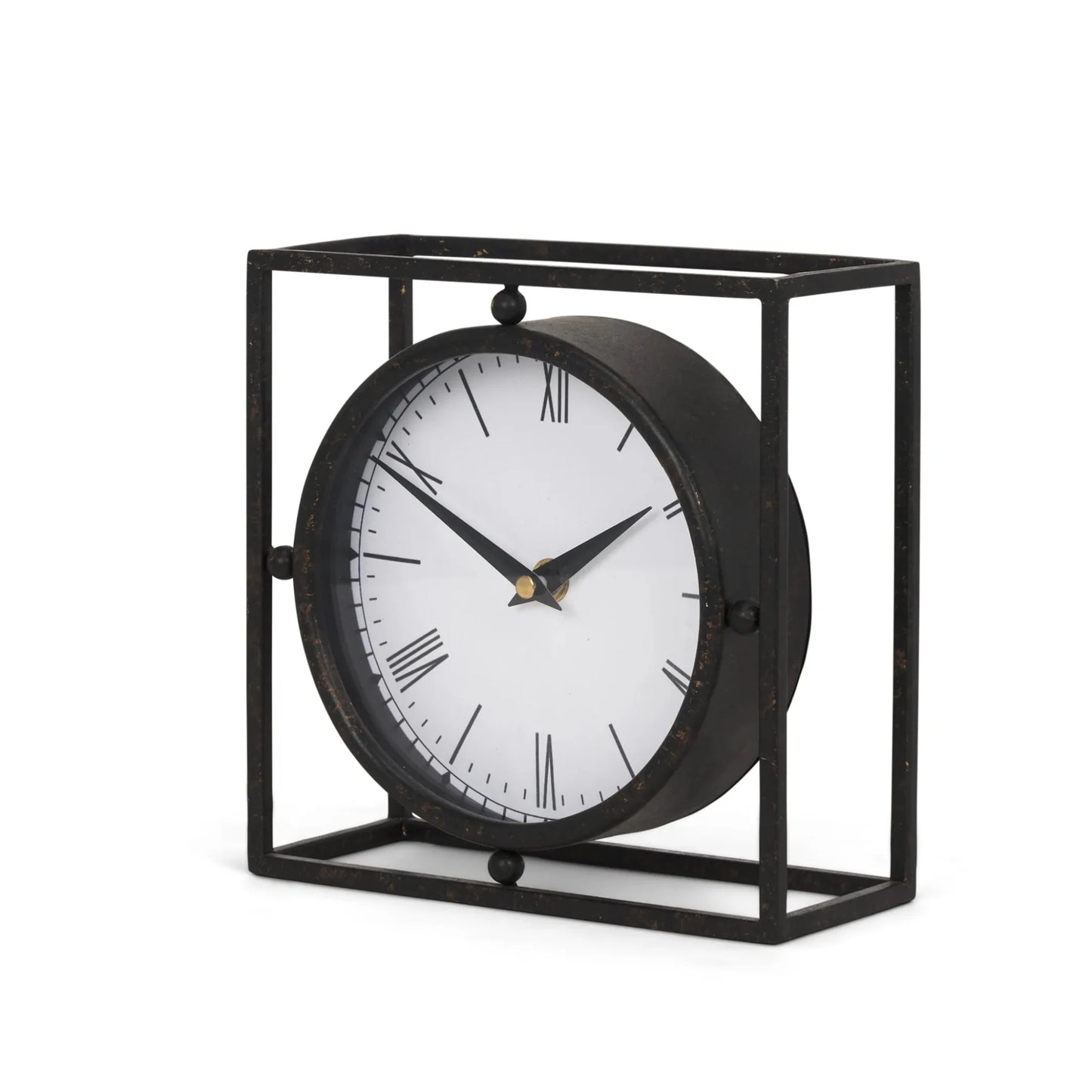 Distressed Metal Table Clock - Nobiliving