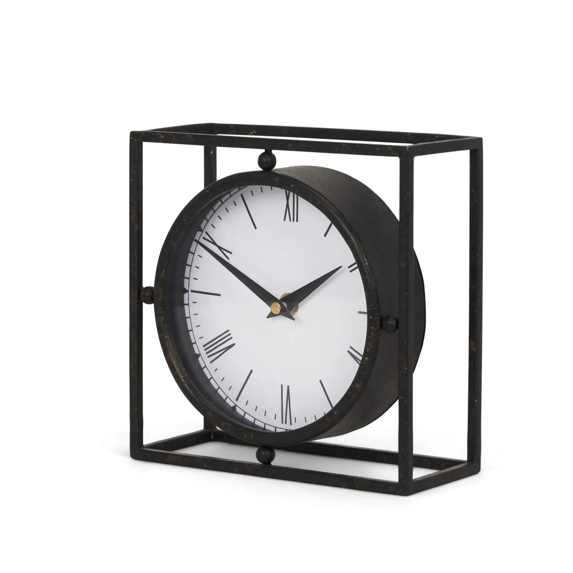Distressed Metal Table Clock - Nobiliving