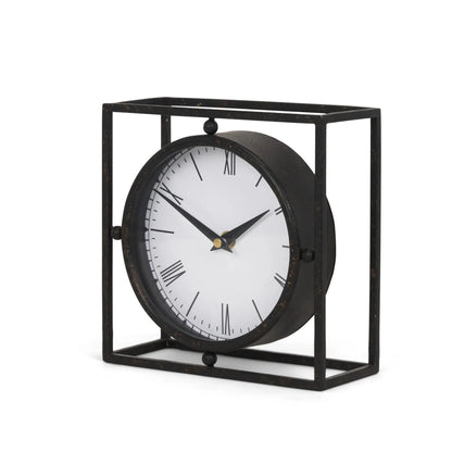 Distressed Metal Table Clock - Nobiliving