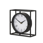Distressed Metal Table Clock Decor