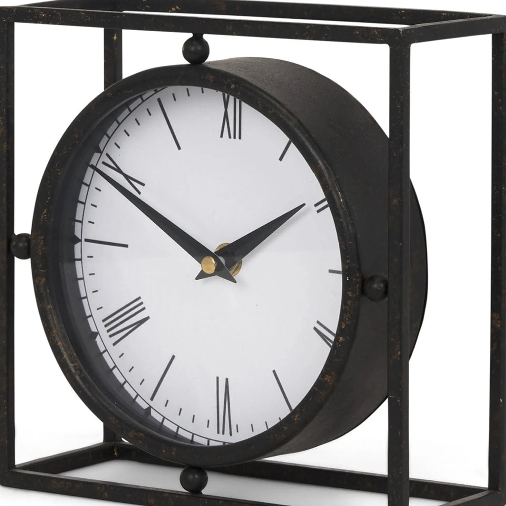 Distressed Metal Table Clock - Nobiliving