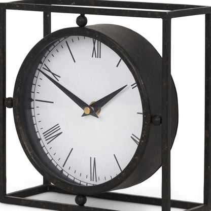 Distressed Metal Table Clock - Nobiliving