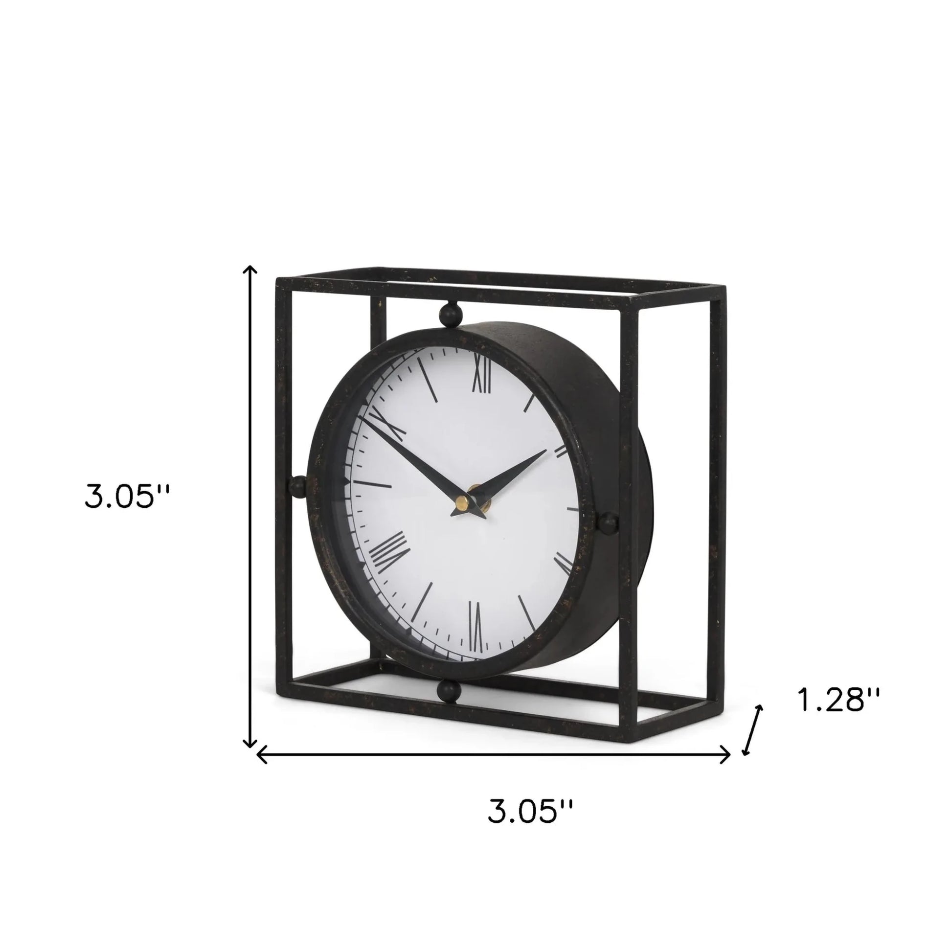 Distressed Metal Table Clock - Nobiliving