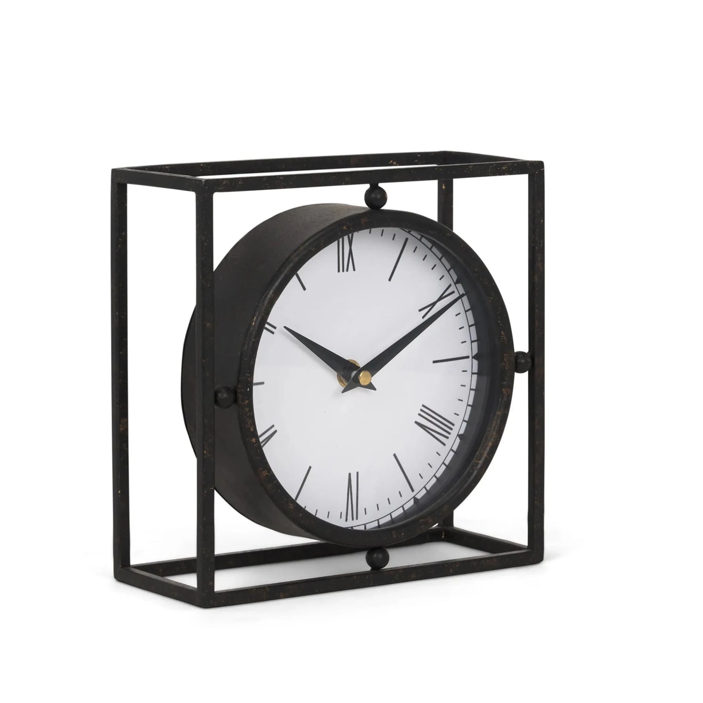Distressed Metal Table Clock - Nobiliving