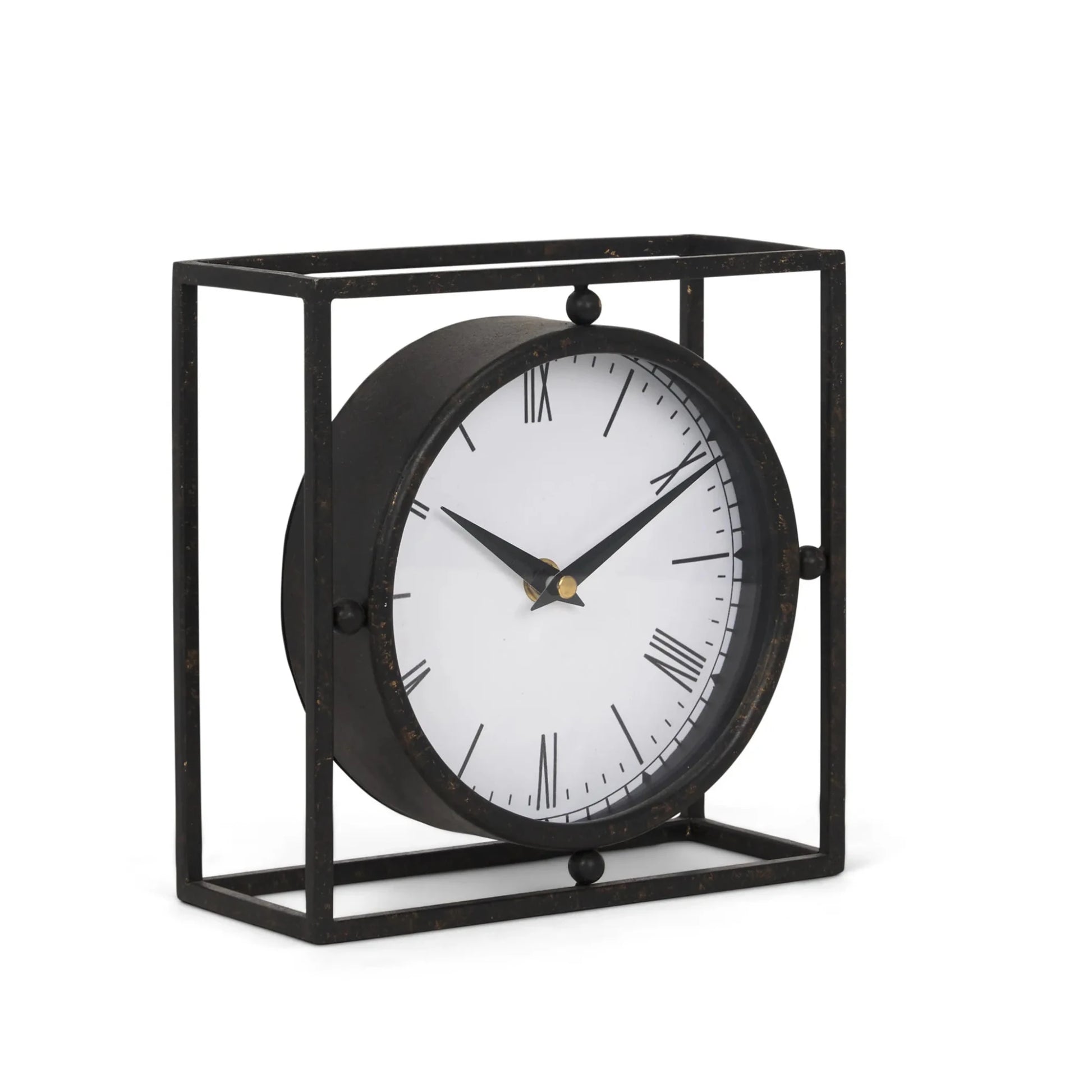 Distressed Metal Table Clock - Nobiliving