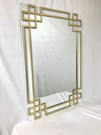 Elegant Overlay Wall Mirror-Gold Leaf Overlay-Beveled Glass