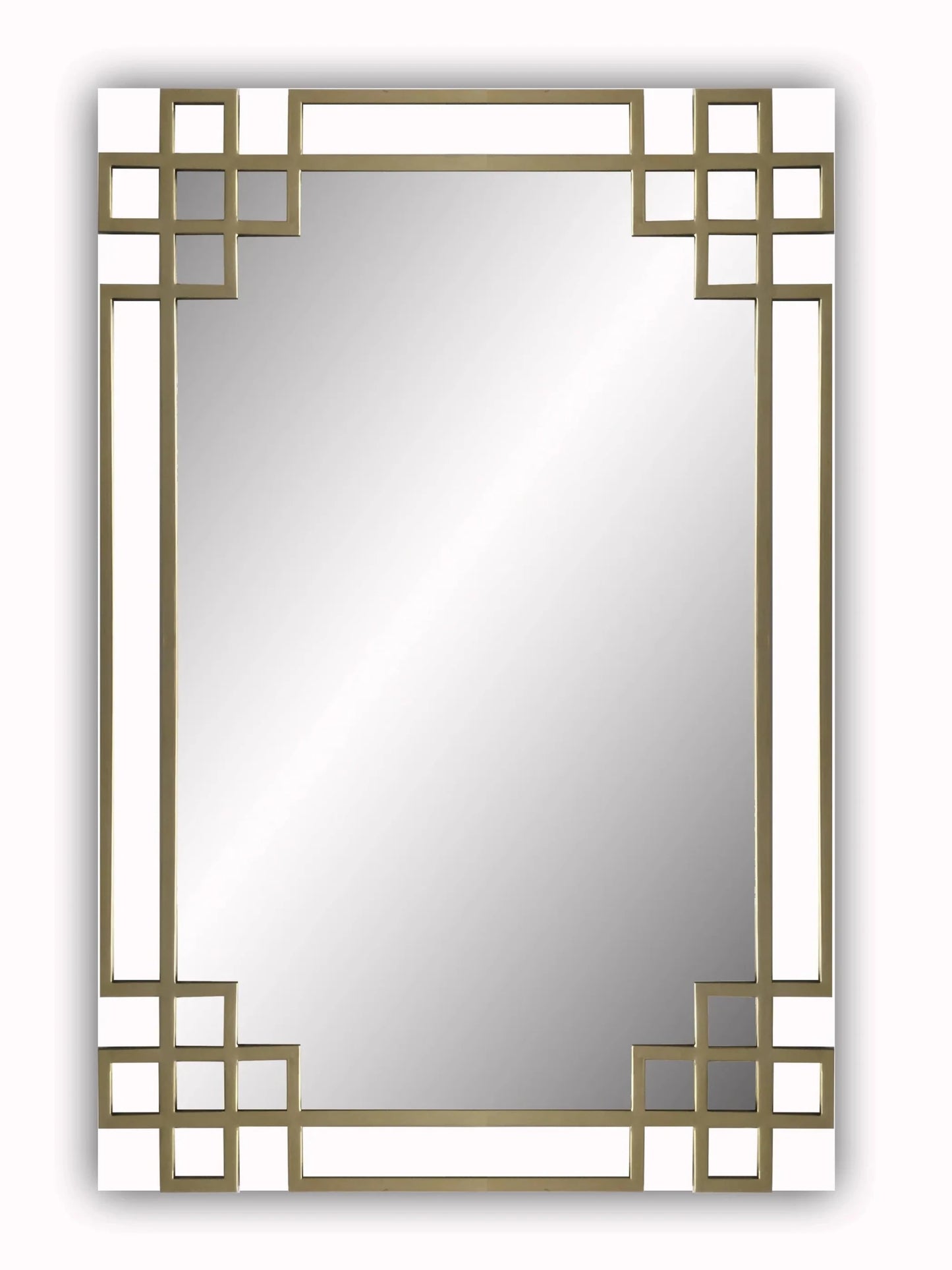 Elegant Overlay Wall Mirror-Gold Leaf Overlay-Beveled Glass
