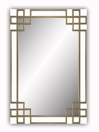 Elegant Overlay Wall Mirror-Gold Leaf Overlay-Beveled Glass